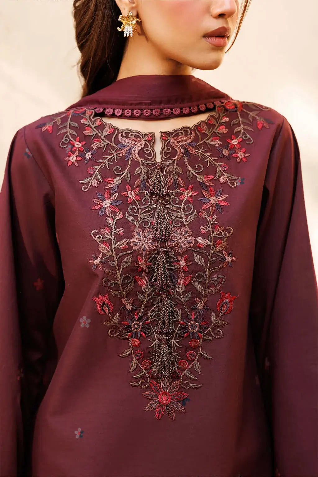 3 Piece Unstitched Printed Embroidered Lawn Suit with Printed Lawn Dupatta
