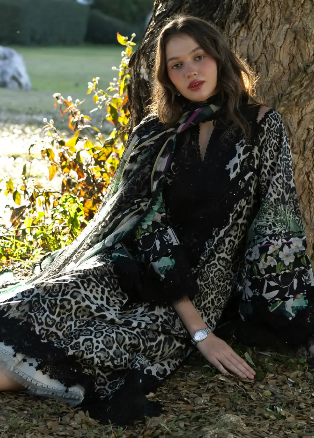 3 Piece Unstitched Embroidered Lawn Suit with Printed Lawn Dupatta