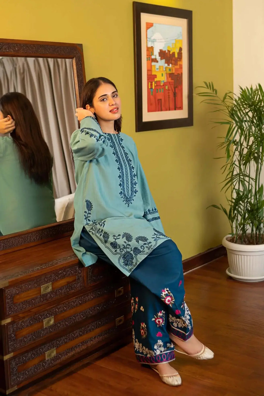 2 Piece Unstitched Heavy Embroidered Lawn Suit