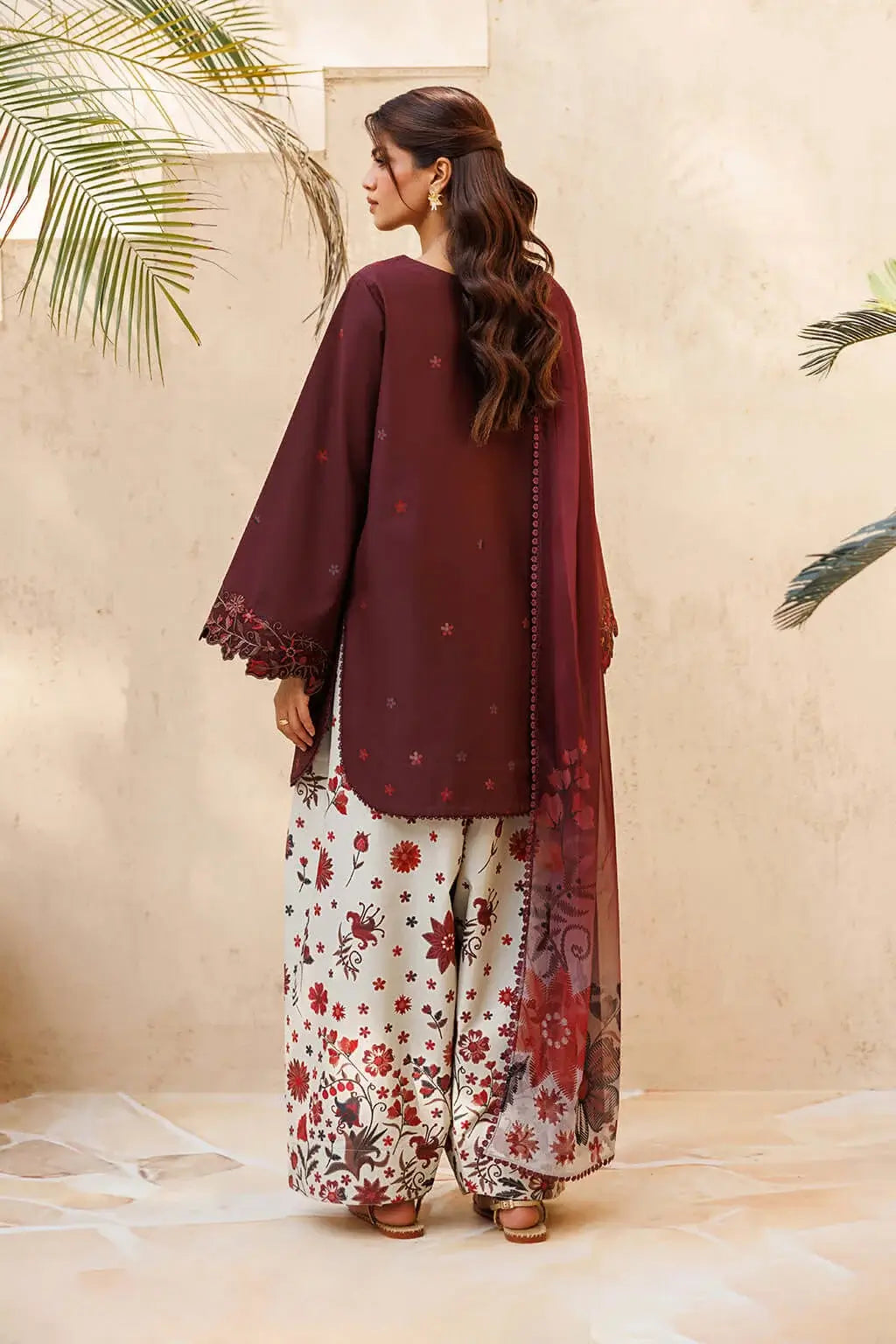 3 Piece Unstitched Printed Embroidered Lawn Suit with Printed Lawn Dupatta