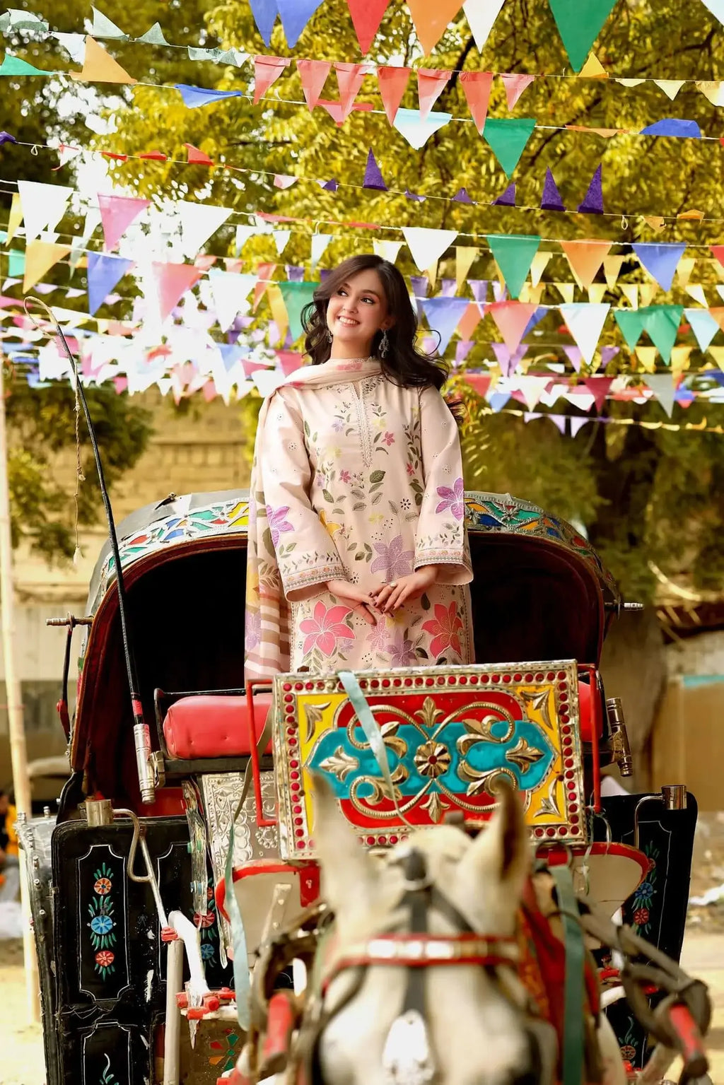 3 Piece Unstitched Heavy Embroidered Lawn Suit with Fine Printed Poly Lawn Dupatta