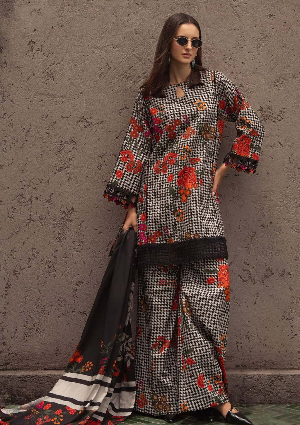 3 Piece Unstitched Digital Printed Khaddar Suit with Printed Khaddar Shawl