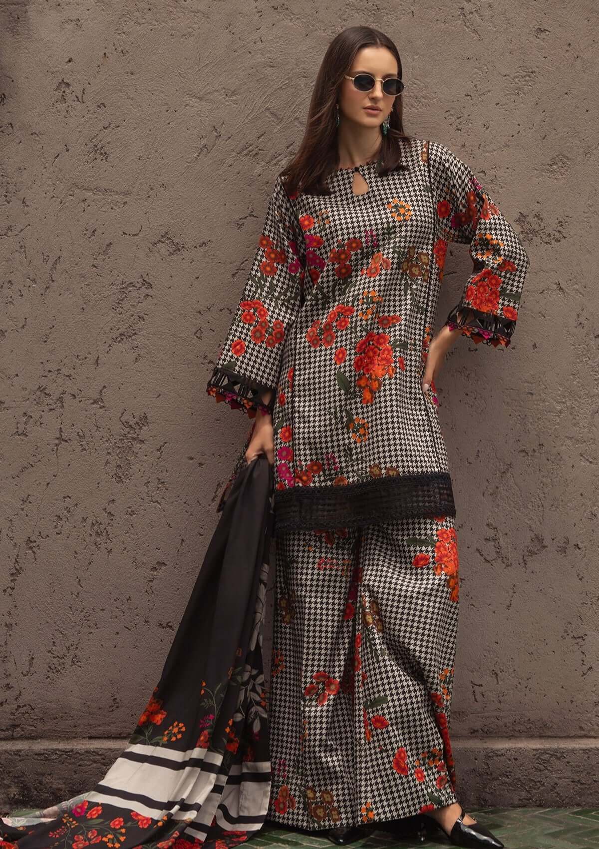 3 Piece Unstitched Digital Printed Khaddar Suit with Printed Khaddar Shawl