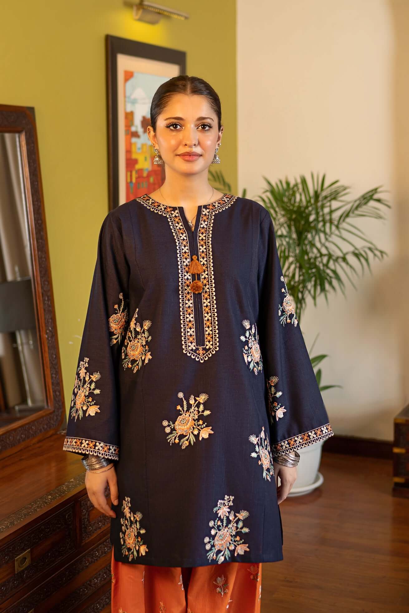 2 Piece Unstitched Heavy Embroidered Dhanak Suit