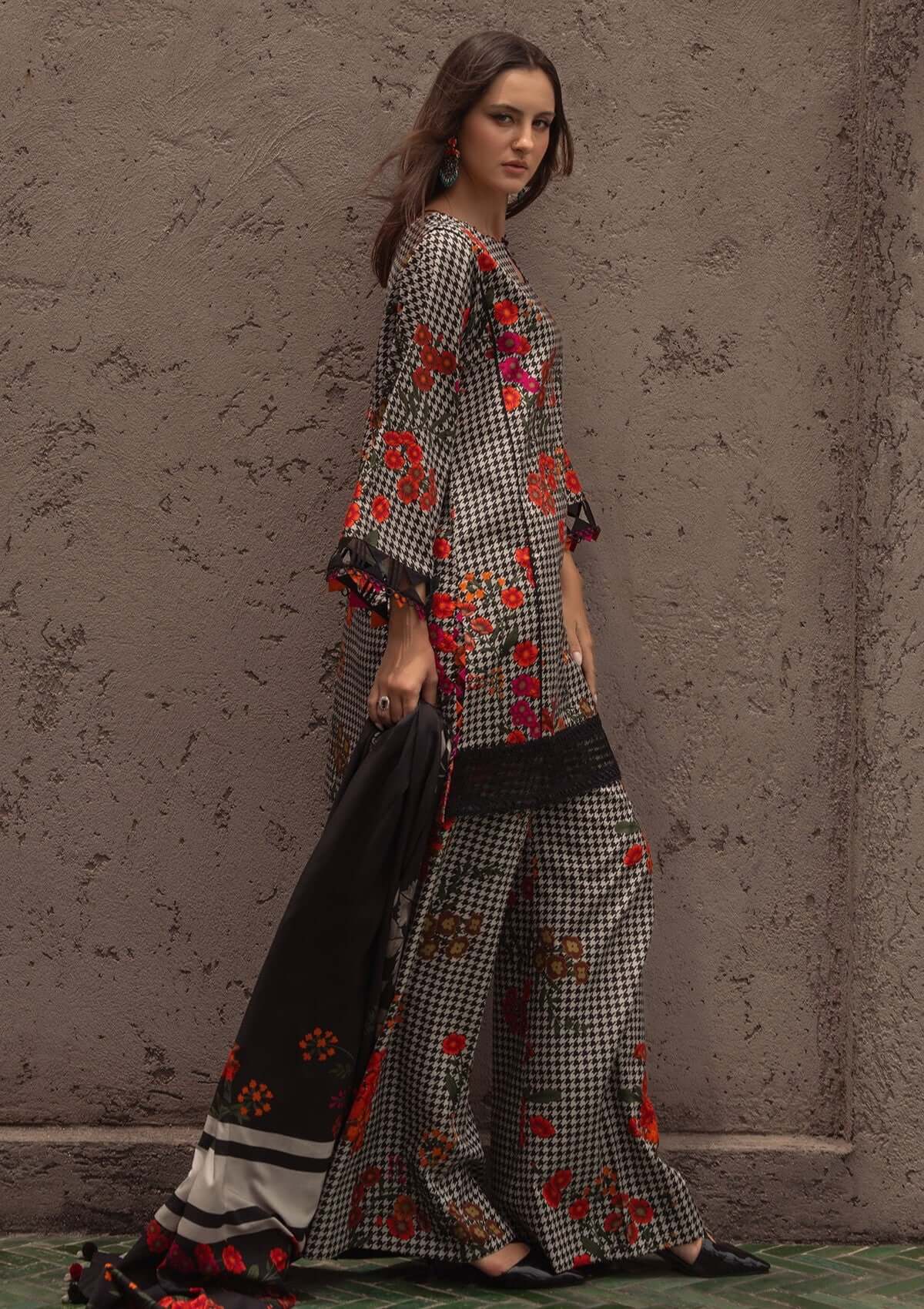 3 Piece Unstitched Digital Printed Khaddar Suit with Printed Khaddar Shawl