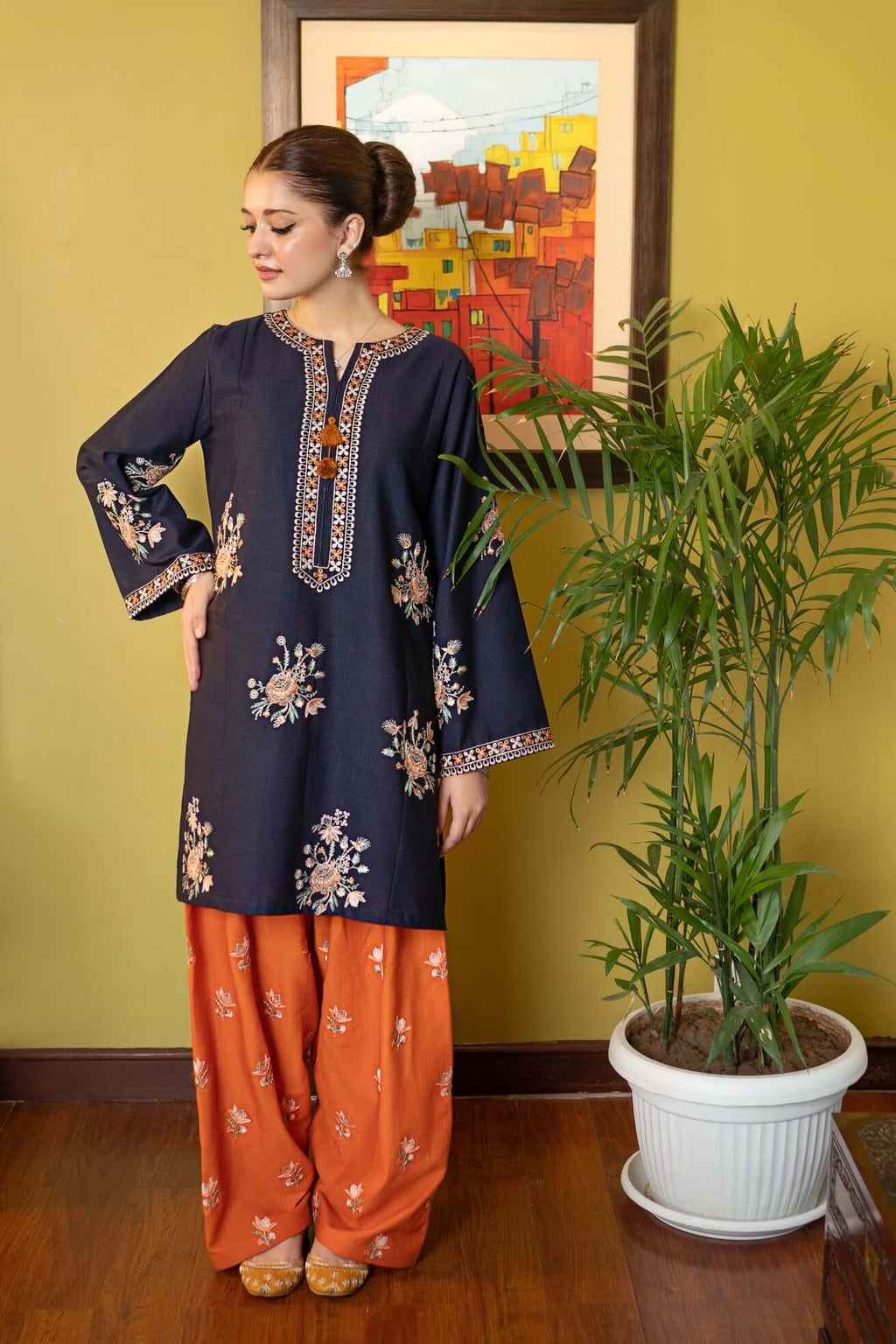 2 Piece Unstitched Heavy Embroidered Dhanak Suit