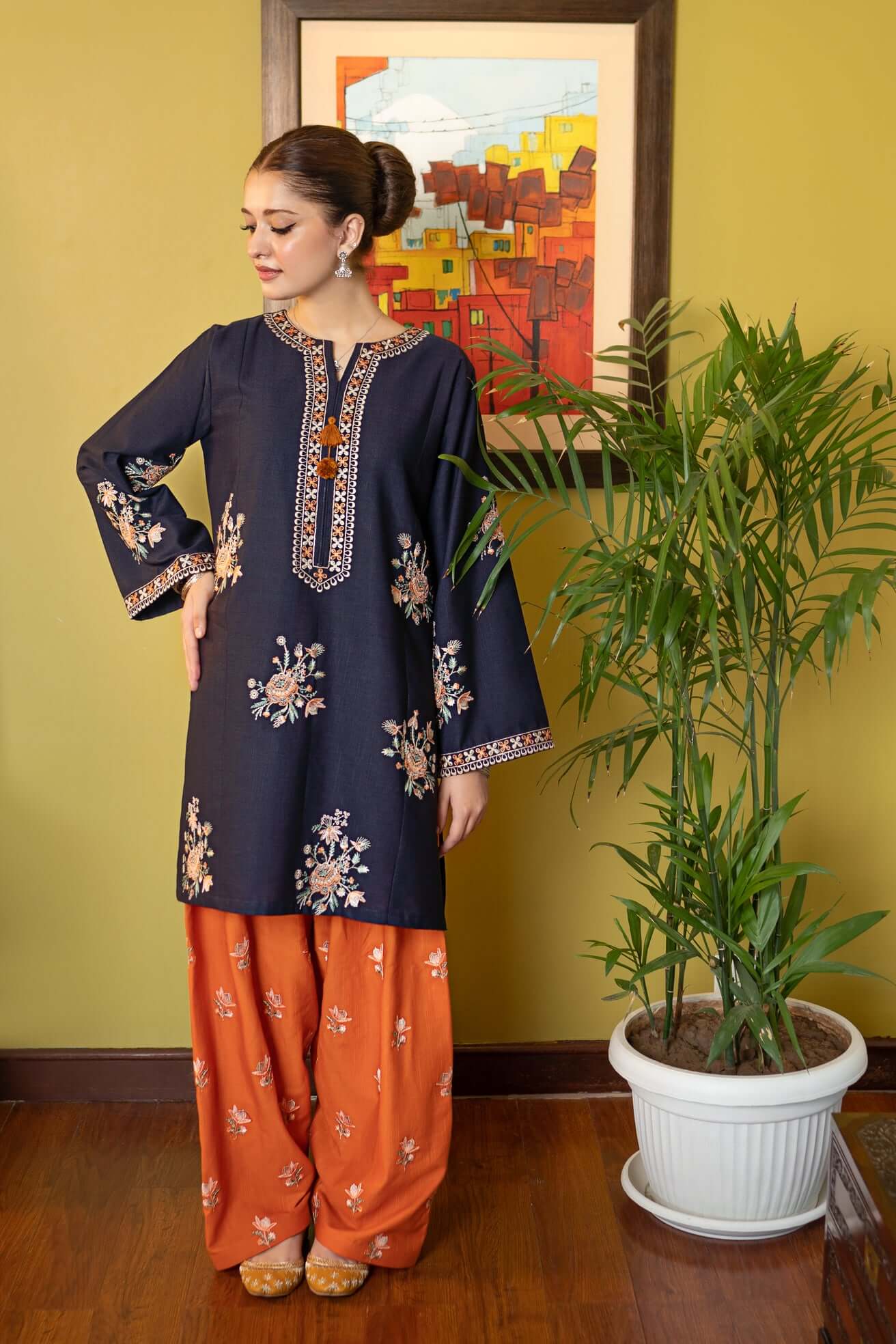 2 Piece Unstitched Heavy Embroidered Dhanak Suit