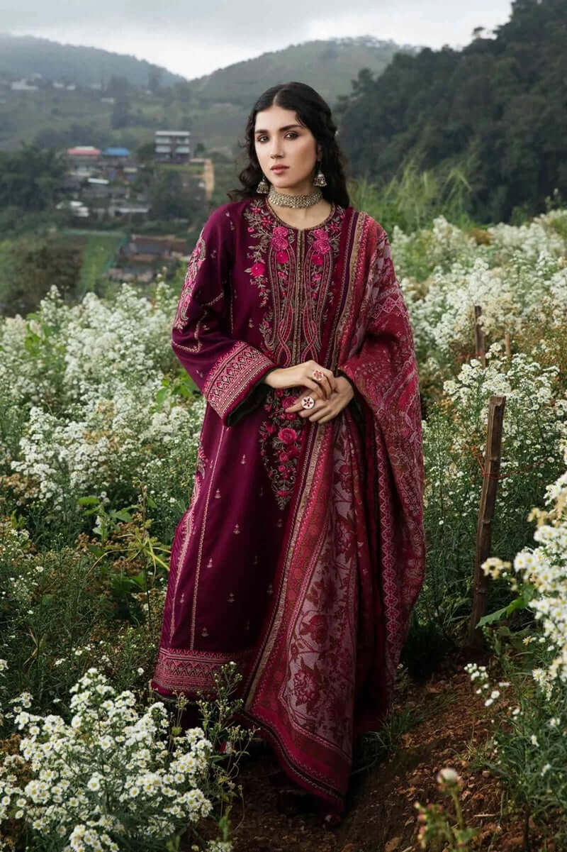 turbolight winter dress designs 2025 new-arrivals dhanak collection khaddar velvet online end year sale dhanak dress design