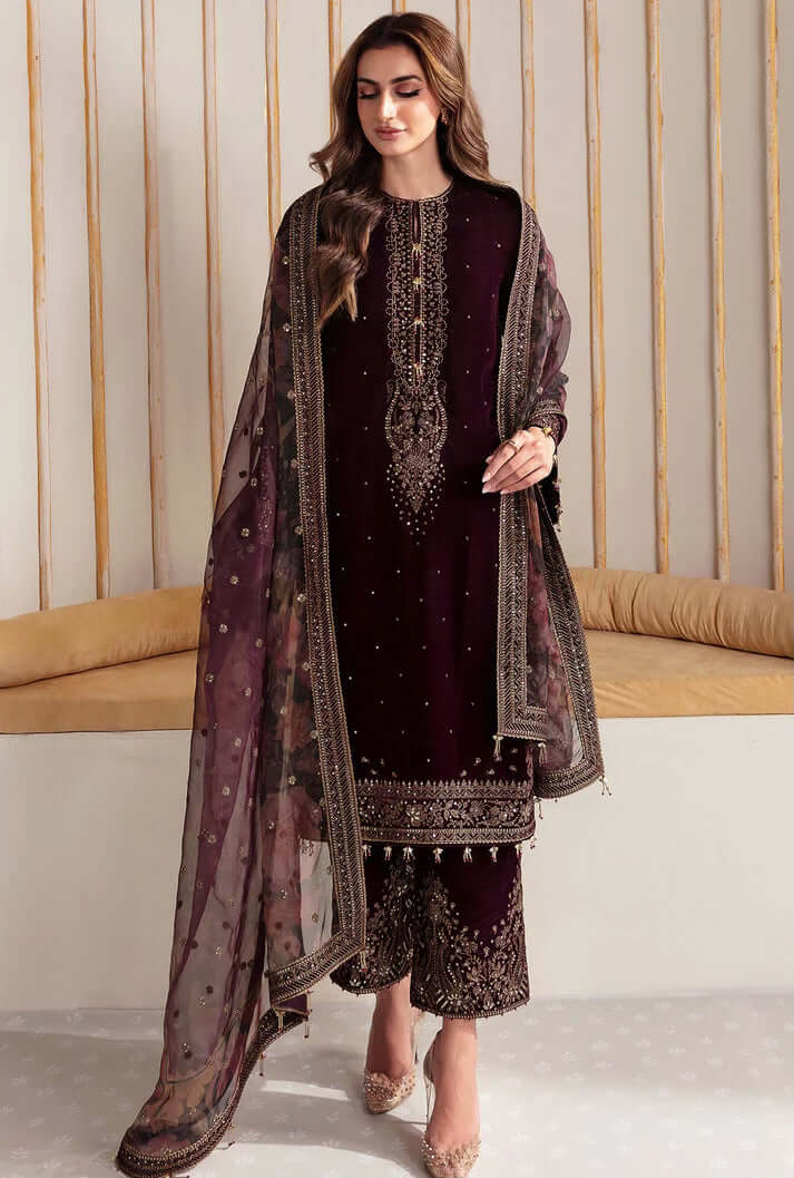 turbolight winter dress designs 2025 new-arrivals dhanak collection khaddar velvet online end year sale dhanak dress design