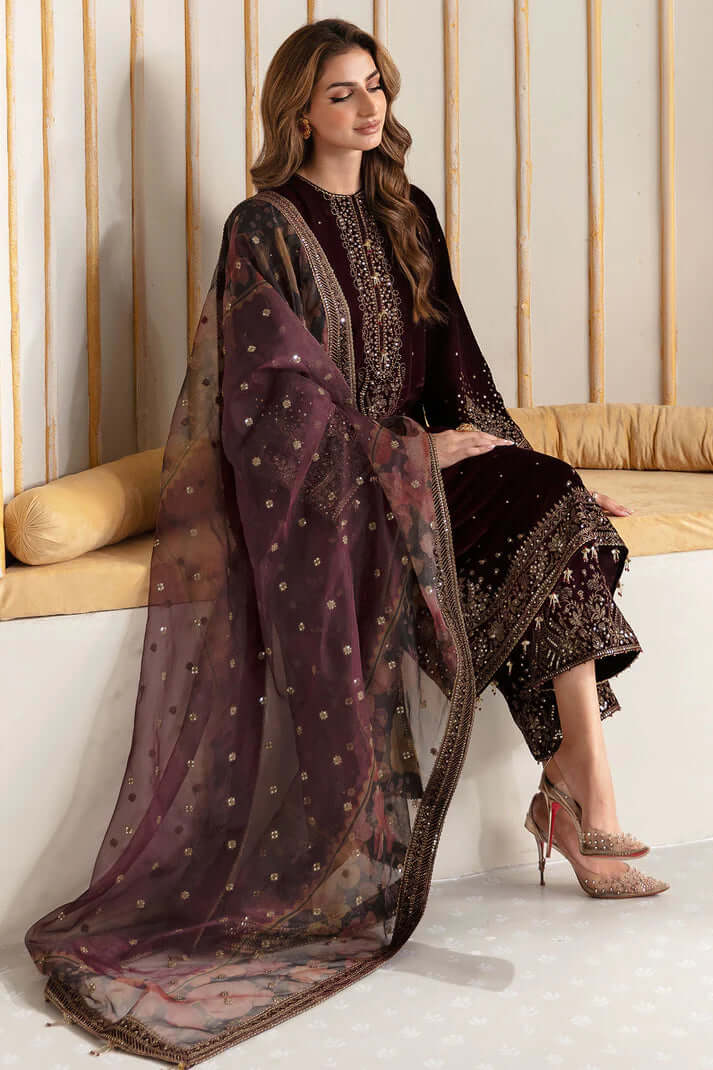 turbolight winter dress designs 2025 new-arrivals dhanak collection khaddar velvet online end year sale dhanak dress design