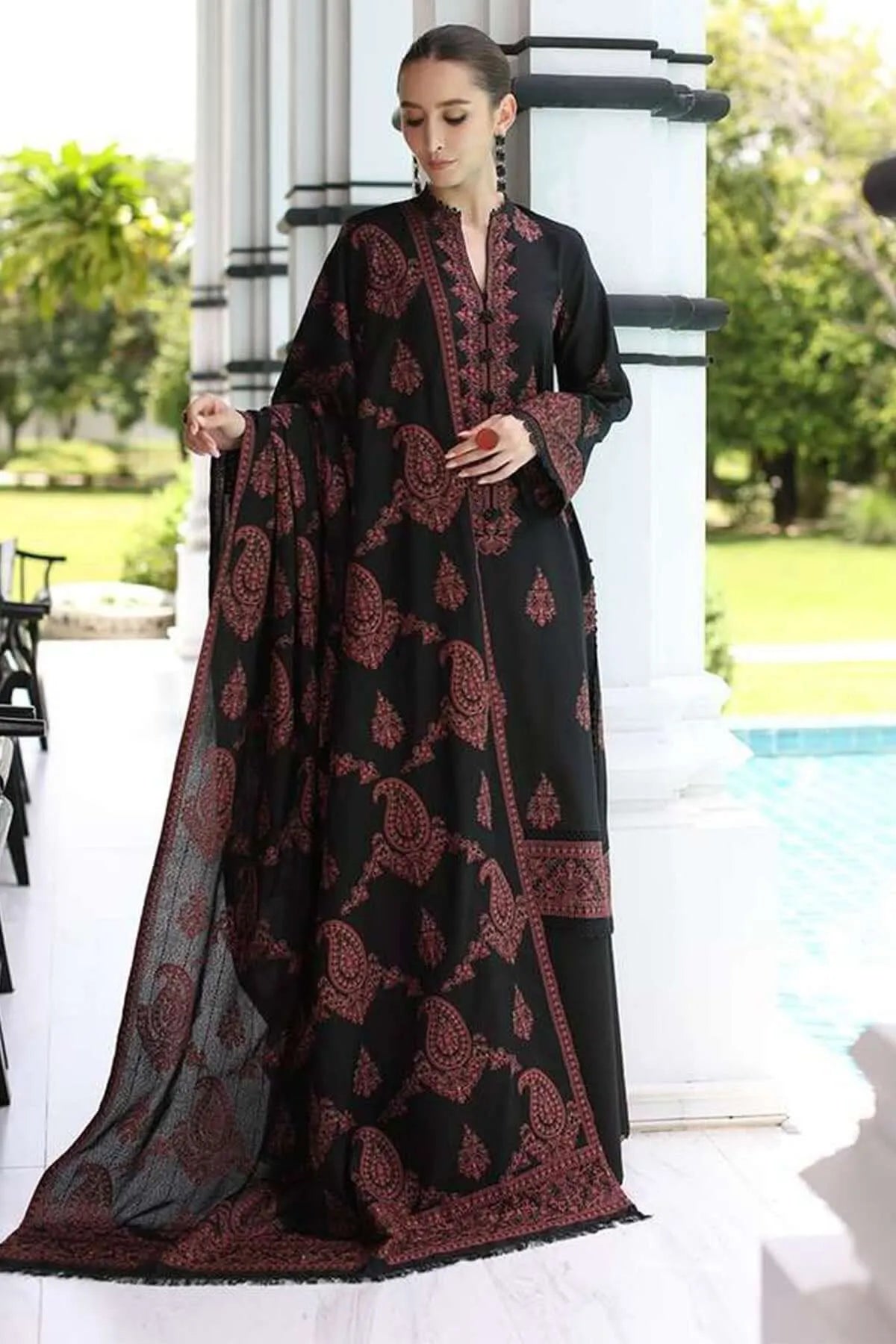 turbolight winter dress designs 2025 new-arrivals dhanak collection khaddar velvet online end year sale dhanak dress design