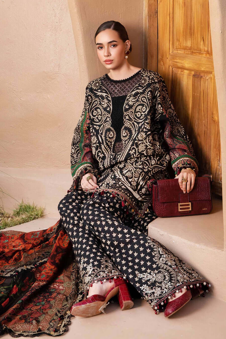 turbolight winter dress designs 2025 new-arrivals dhanak collection khaddar velvet online end year sale dhanak dress design