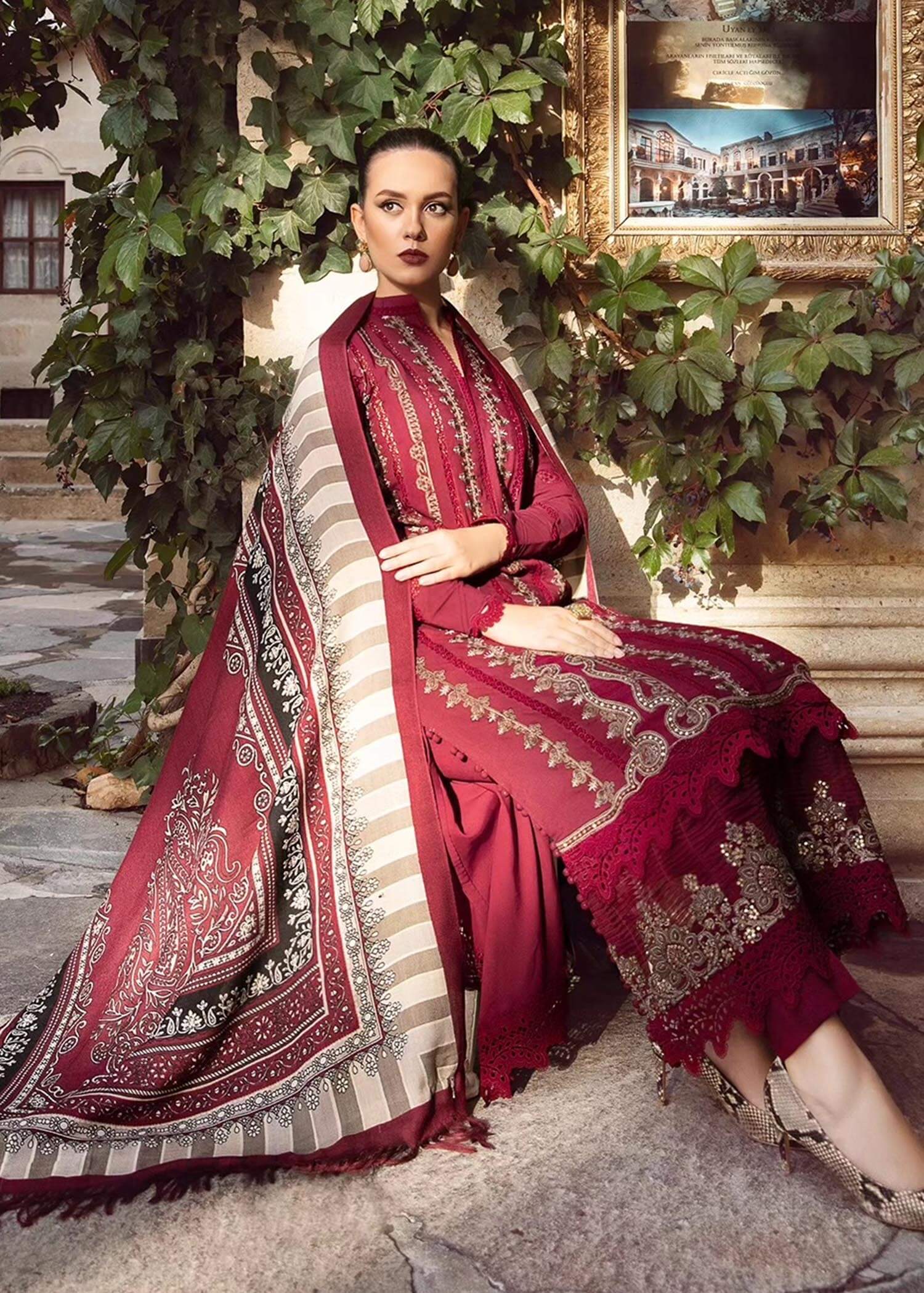 turbolight winter dress designs 2025 new-arrivals dhanak collection khaddar velvet online end year sale dhanak dress design