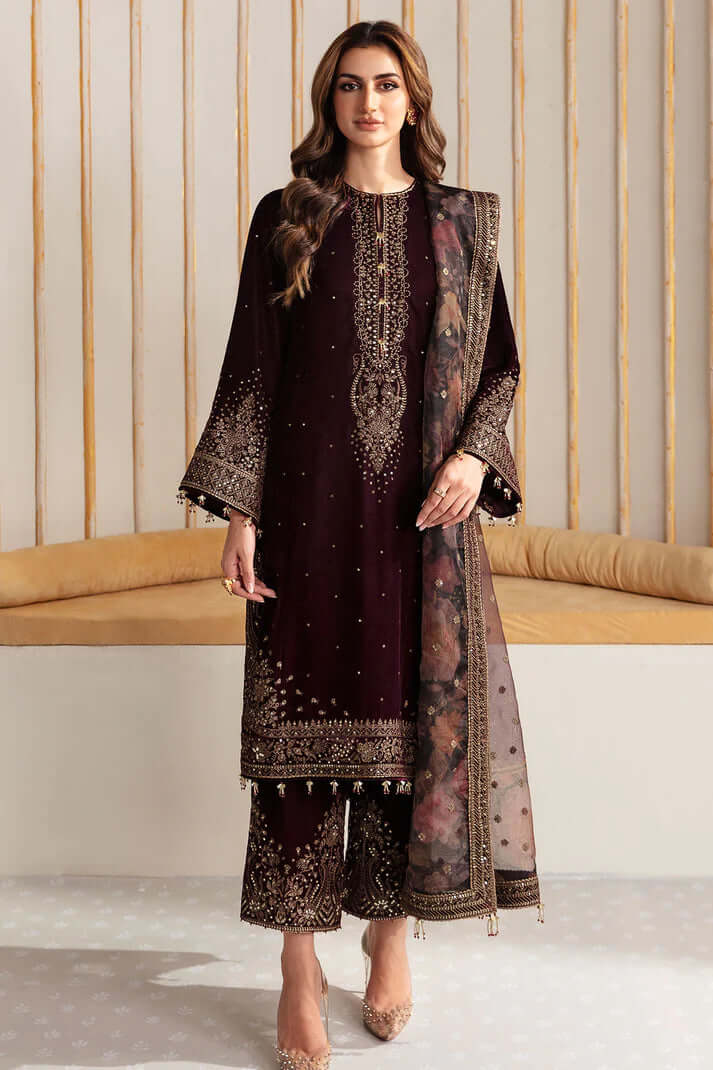 turbolight winter dress designs 2025 new-arrivals dhanak collection khaddar velvet online end year sale dhanak dress design