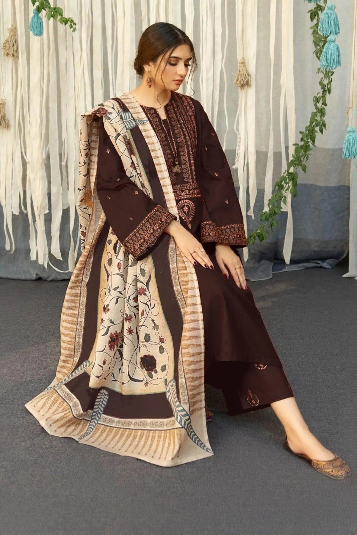 turbolight winter dress designs 2025 new-arrivals dhanak collection khaddar velvet online end year sale dhanak dress design
