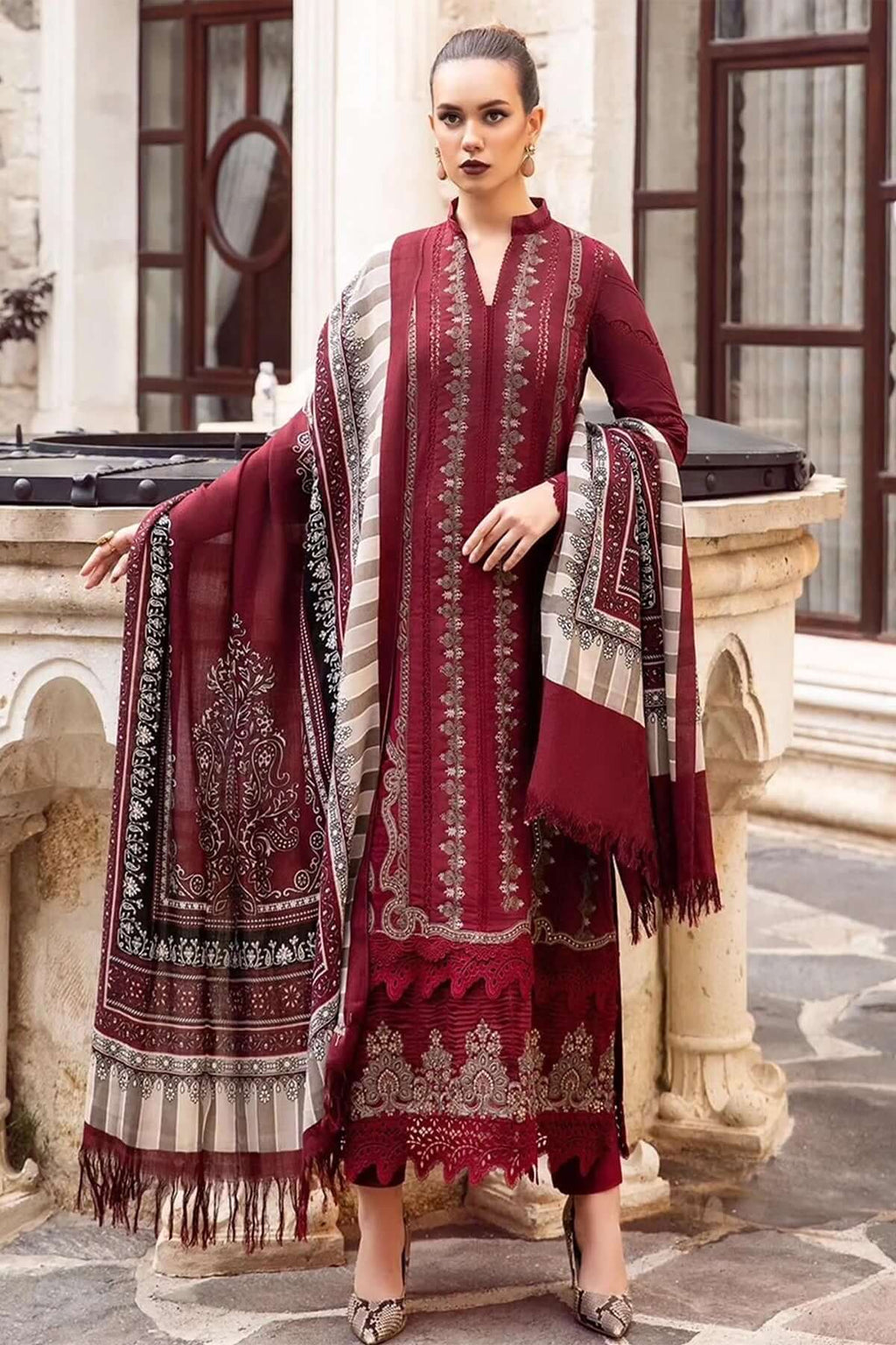 turbolight winter dress designs 2025 new-arrivals dhanak collection khaddar velvet online end year sale dhanak dress design