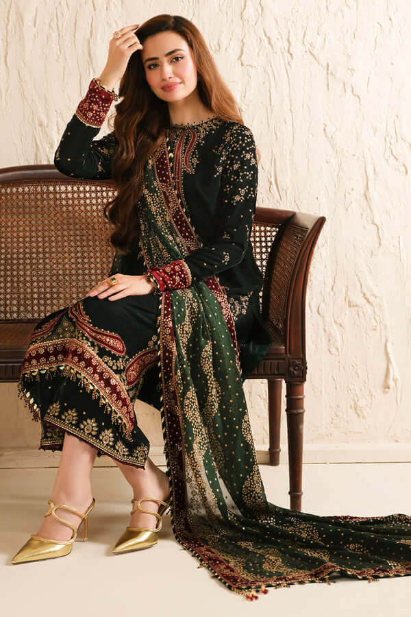 turbolight winter dress designs 2025 new-arrivals dhanak collection khaddar velvet online end year sale dhanak dress design