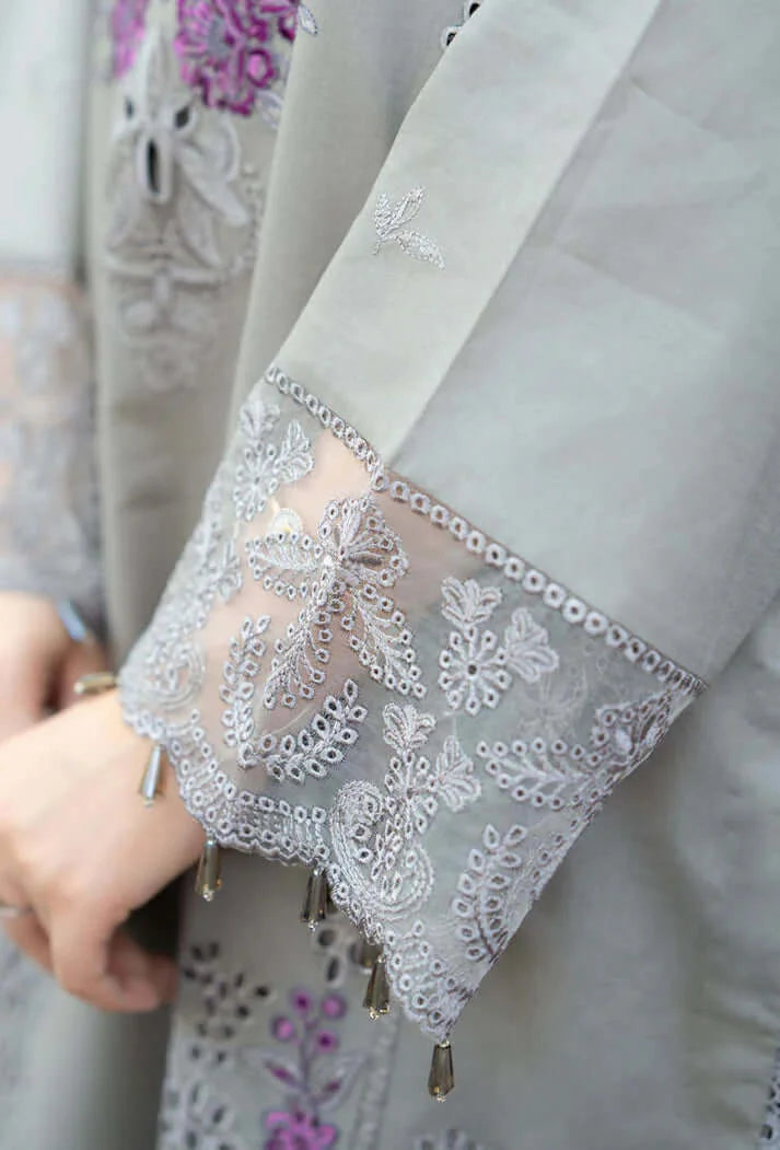 3 Piece Unstitched Heavy Embroidered Dhanak Suit with Embroidered Dhanak Wool Shawl