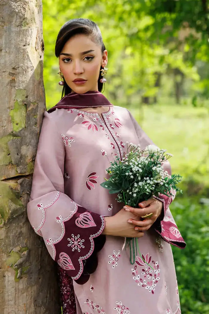 3 Piece Unstitched Heavy Embroidered Dhanak Suit with Printed Woolen Shawl