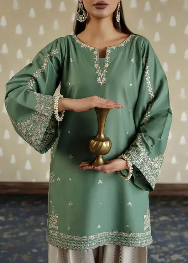 2 Piece Unstitched Heavy Embroidered Dhanak Suit