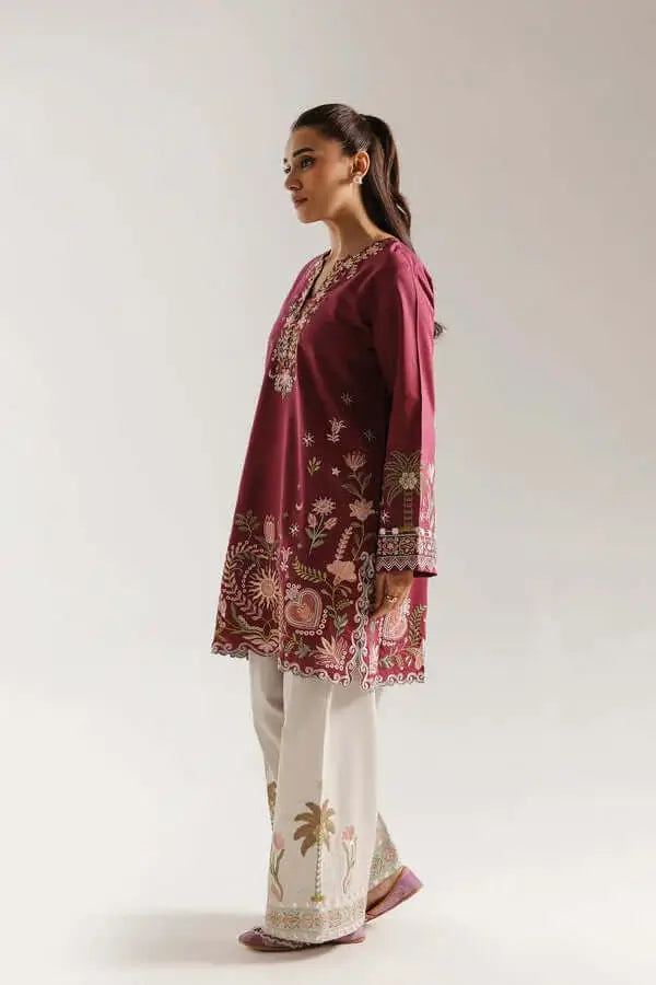 2 Piece Unstitched Heavy Embroidered Dhanak Suit