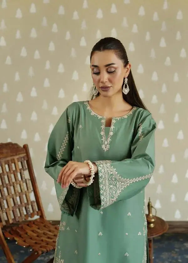 2 Piece Unstitched Heavy Embroidered Dhanak Suit