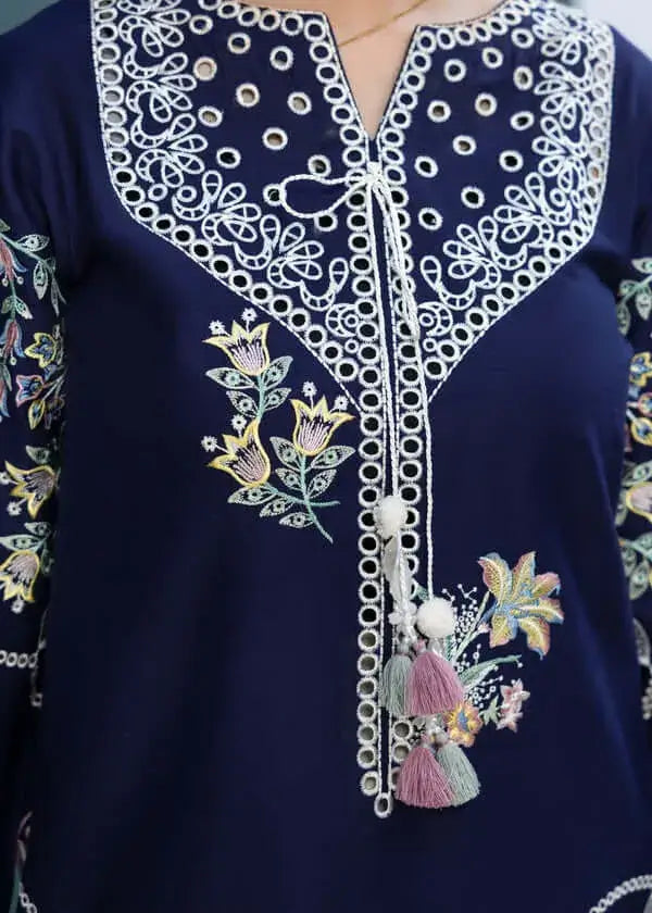 3 Piece Unstitched Heavy Embroidered Dhanak Suit