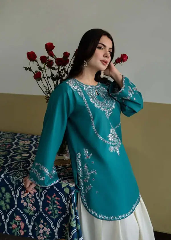 2 Piece Unstitched Heavy Embroidered Dhanak Suit