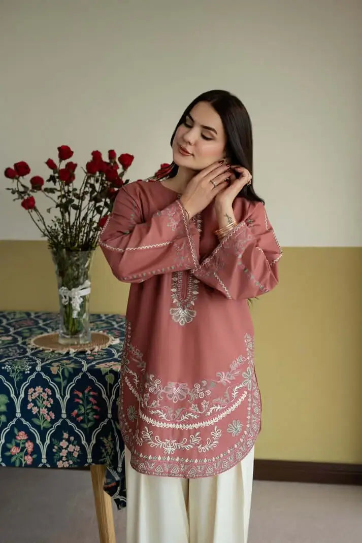 2 Piece Unstitched Heavy Embroidered Dhanak Suit