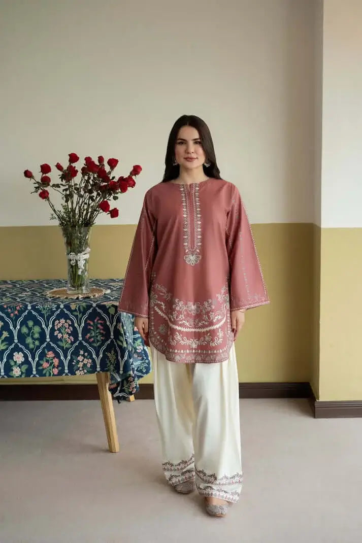 2 Piece Unstitched Heavy Embroidered Dhanak Suit