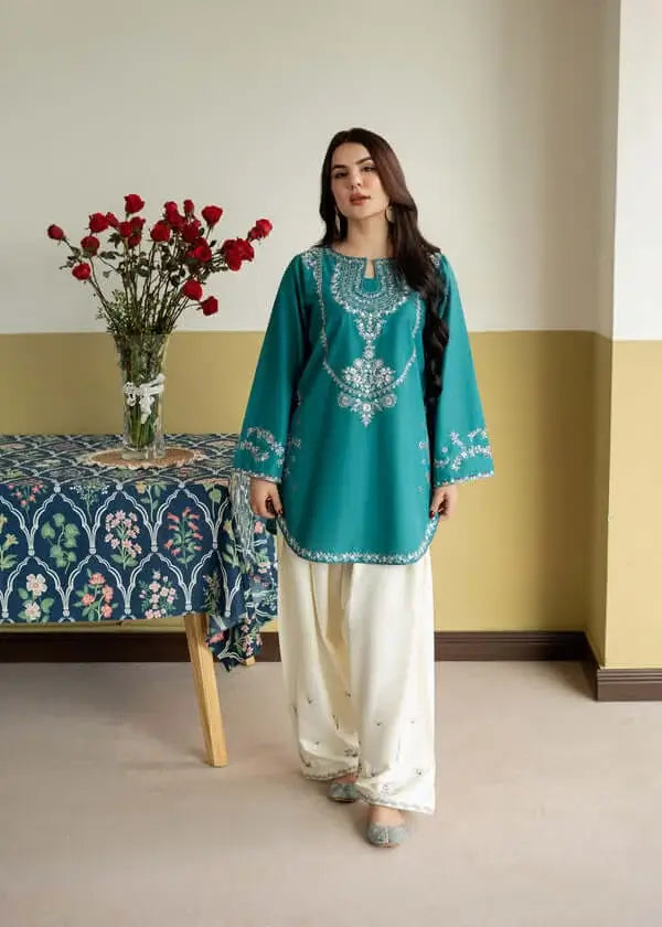 2 Piece Unstitched Heavy Embroidered Dhanak Suit