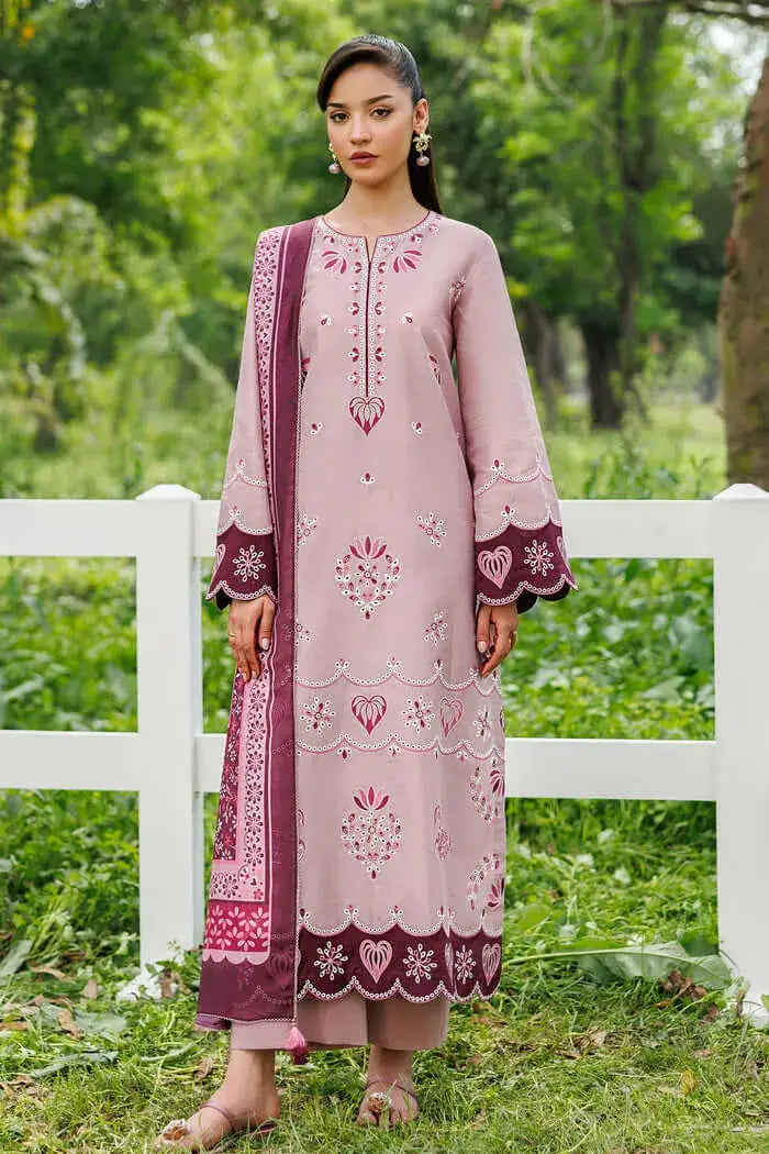 3 Piece Unstitched Heavy Embroidered Dhanak Suit with Printed Woolen Shawl