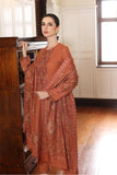 3 Piece Unstitched Heavy Embroidered Dhanak Suit with Heavy Embroidered Dhanak Wool Shawl