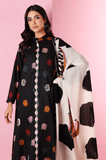 3 Piece Unstitched Heavy Embroidered Dhanak Suit with Printed Woolen Shawl