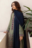 3 Piece Unstitched Heavy Embroidered Dhanak Suit with Dhanak Dyed Plain Shawl