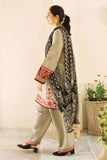 3 Piece Unstitched Heavy Embroidered Dhanak Suit with Printed Woolen Shawl