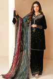 3 Piece Unstitched Heavy Embroidered Velvet Suit with Heavy Embroidered Chiffon Dupatta