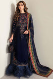 3 Piece Unstitched Heavy Embroidered Velvet Suit with Heavy Embroidered Chiffon Dupatta