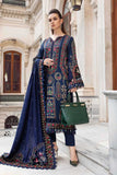 3 Piece Unstitched Heavy Embroidered Dhanak Suit with Heavy Embroidered Dhanak Wool Shawl