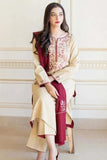 3 Piece Unstitched Heavy Embroidered Dhanak Suit with Heavy Embroidered Dhanak Shawl