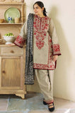 3 Piece Unstitched Heavy Embroidered Dhanak Suit with Printed Woolen Shawl