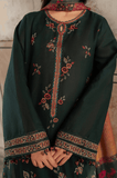 3 Piece Unstitched Heavy Embroidered Dhanak Suit with Printed Woolen Shawl