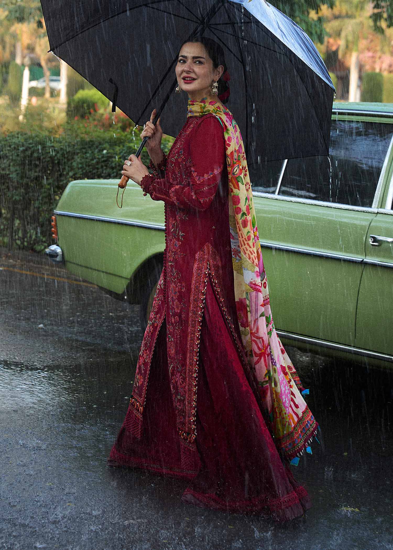 3 Piece Unstitched Heavy Embroidered Dhanak Suit with Printed Woolen Shawl