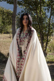 3 Piece Unstitched Heavy Embroidered Dhanak Suit with Heavy Embroidered Dhanak Shawl