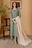 3 Piece Unstitched Heavy Embroidered Dhanak Suit with Embroidered Dhanak Shawl
