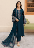 3 Piece Unstitched Heavy Embroidered Dhanak Suit with Four-sided Embroidered Dhanak Shawl