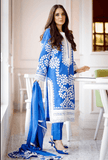 3 Piece Unstitched Heavy Embroidered Lawn Suit With Embroidered Bamber Chiffon Dupatta