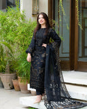 3 Piece Unstitched Heavy Embroidered Lawn Suit With Heavy Embroidered Organza Dupatta