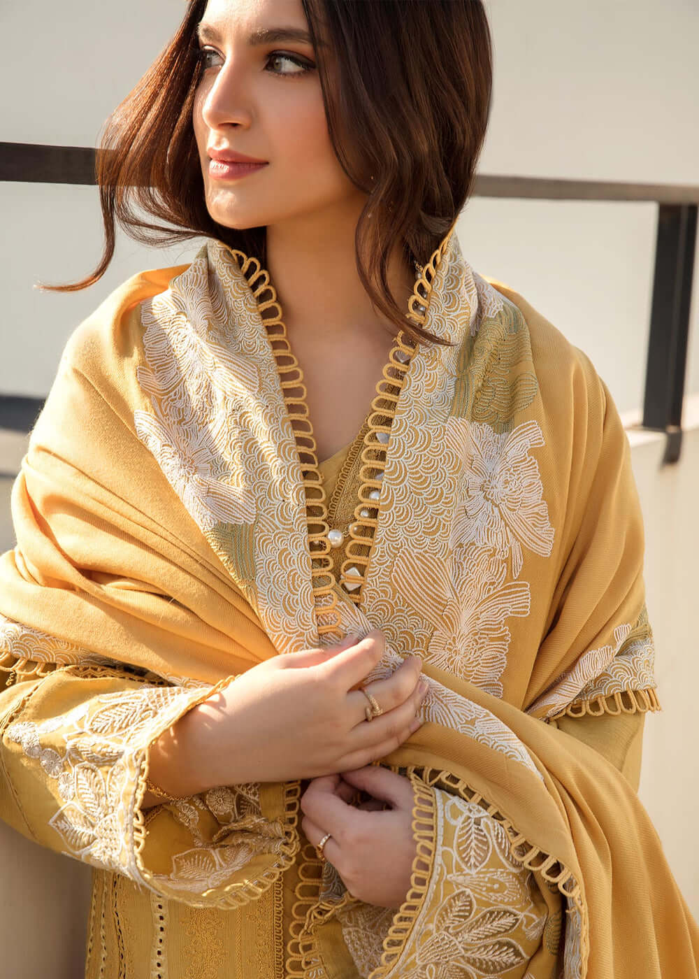 3 Piece Unstitched Heavy Embroidered Pure Lawn Suit With Heavy Embroidered Lawn Dupatta