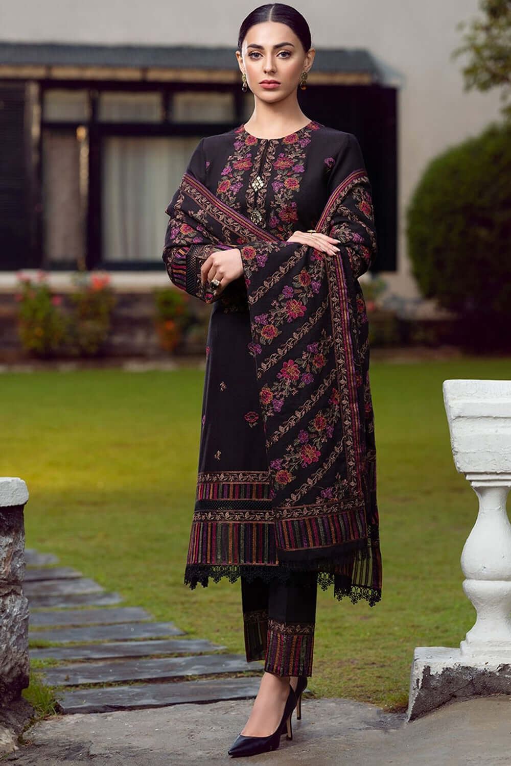 turbolight winter dress designs 2025 new-arrivals dhanak collection khaddar velvet online end year sale dhanak dress design